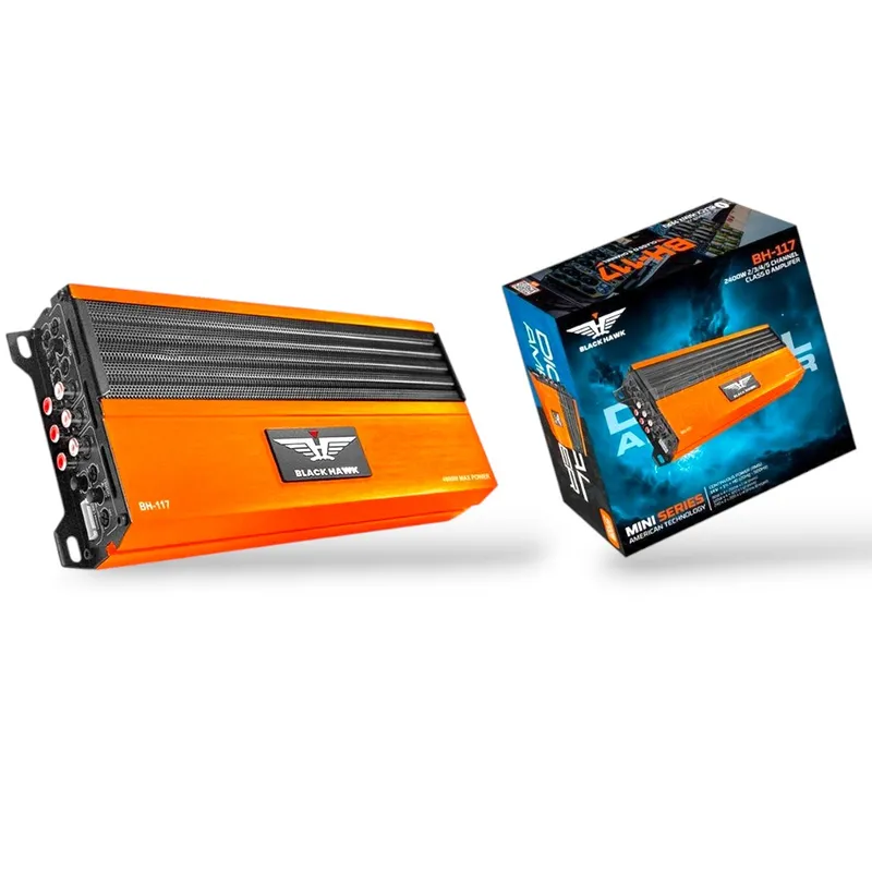 BLACK HAWK - Nuevo Amplificador Digital 5 Canales Black Hawk 4000W Naranja