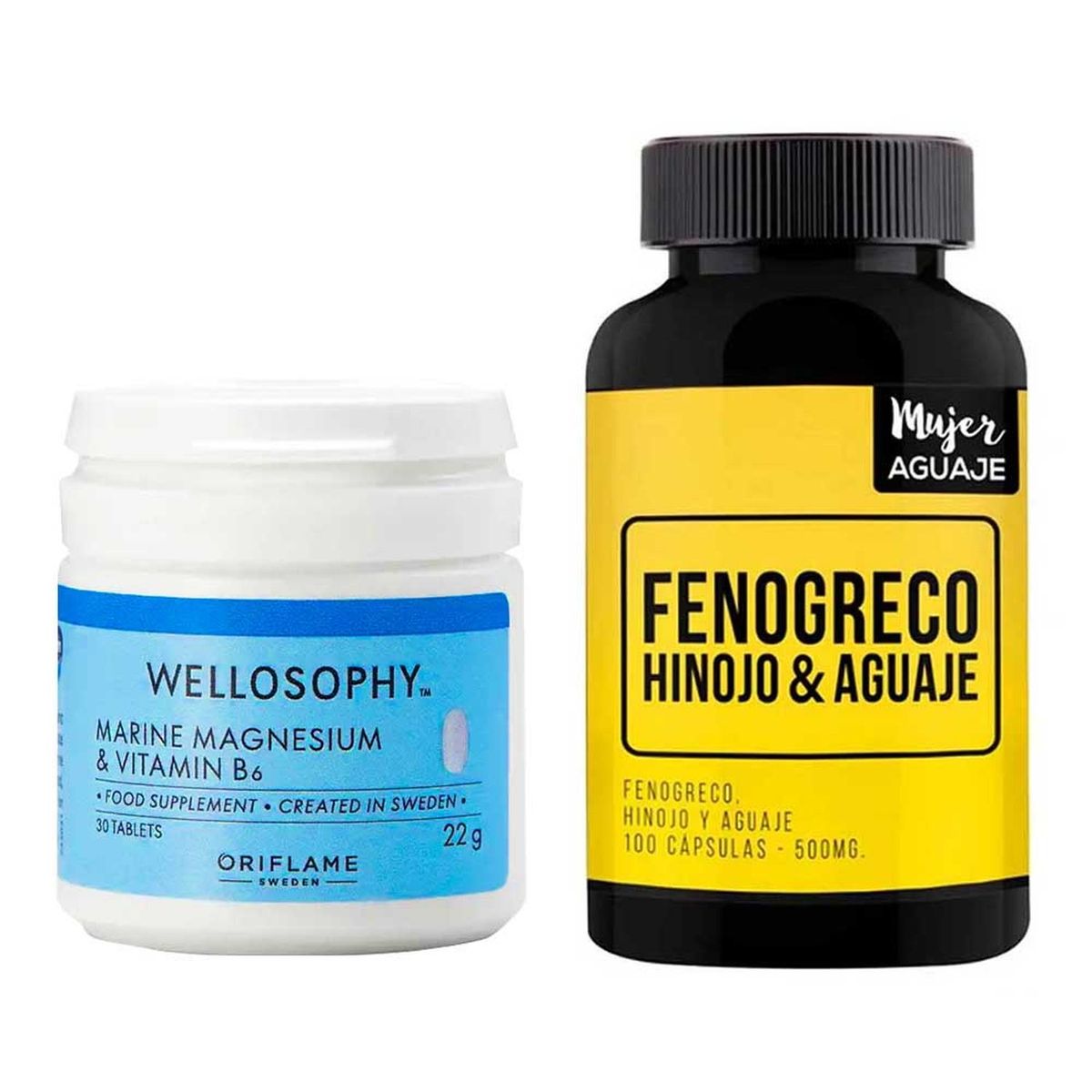 MUJER AGUAJE - Magnesio Marino Tabletas + Hinojo Cápsulas Mujer Aguaje