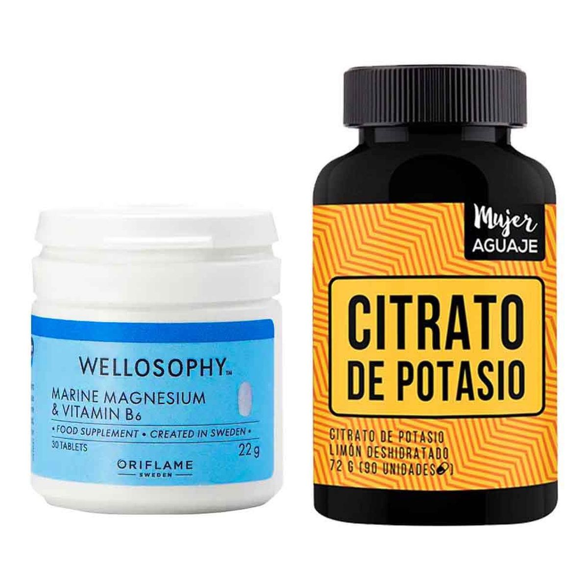 MUJER AGUAJE - Magnesio Marino Tabletas + Citrato de Potasio Cápsulas Mujer Aguaje