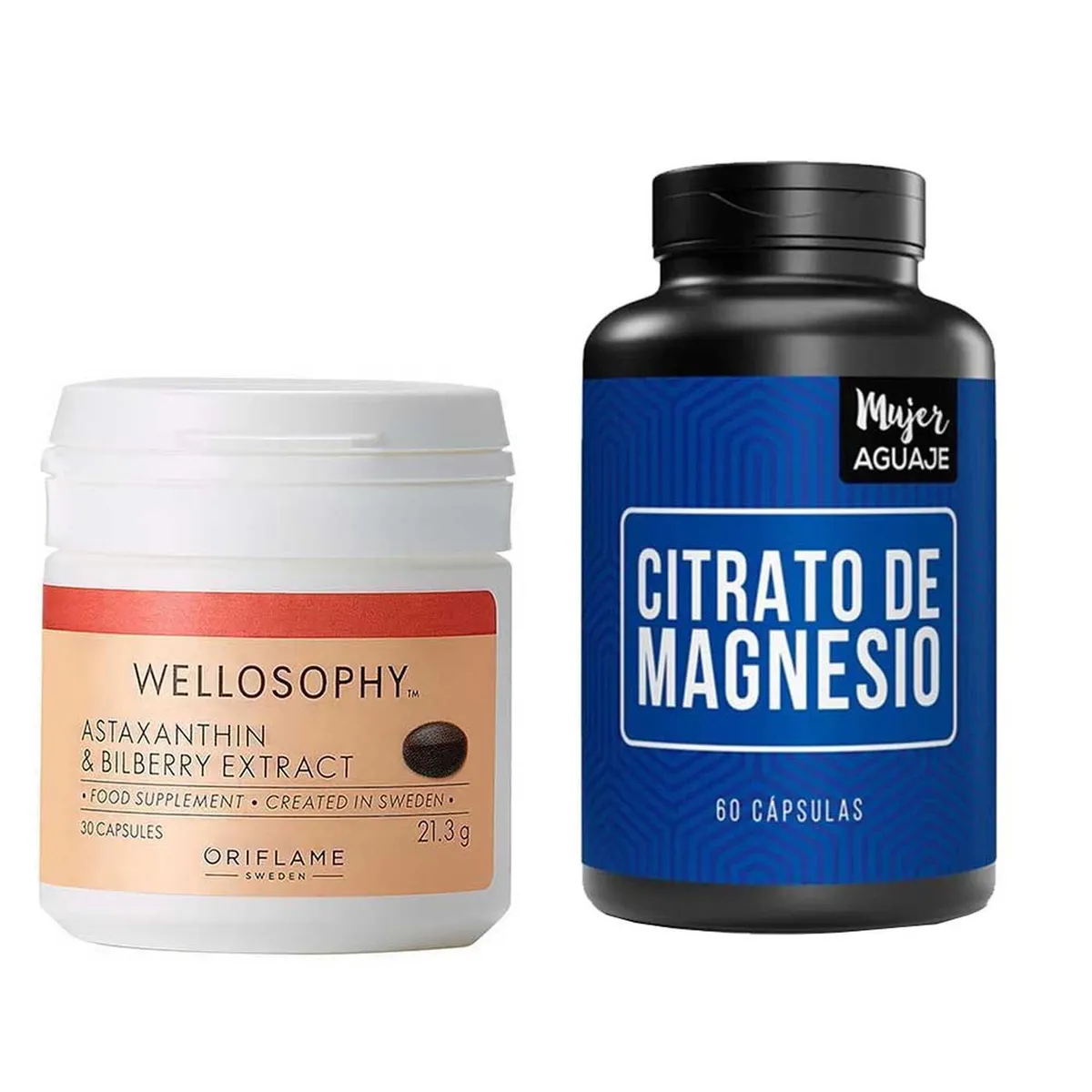 MUJER AGUAJE - Astaxantina Cápsulas + Citrato de Magnesio Cápsulas Mujer Aguaje