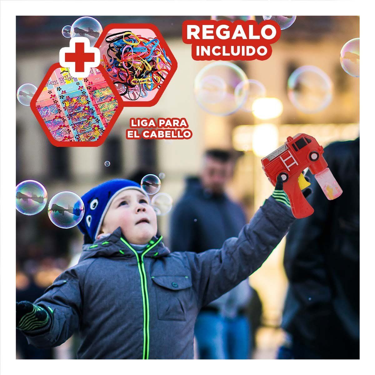 RYBIU IMPORT - Lanzador de Esferas de Jabon en Rojo Y+Ligas de Regalo