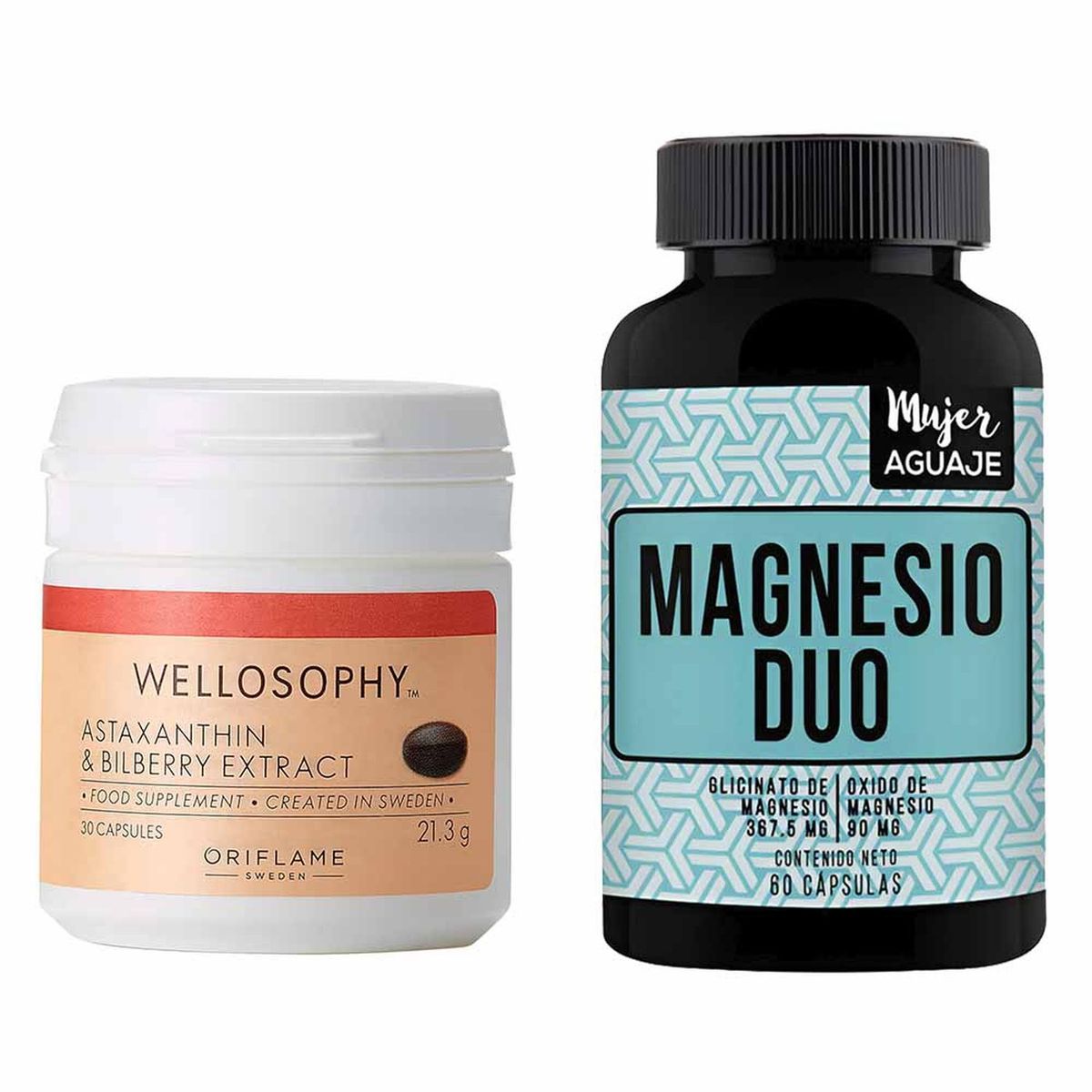 MUJER AGUAJE - Astaxantina Cápsulas + Magnesio Duo Cápsulas Mujer Aguaje