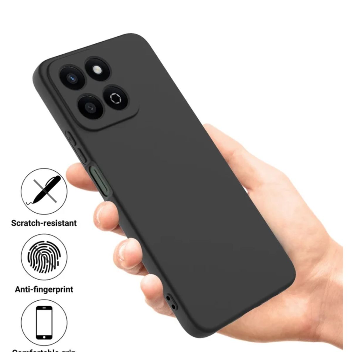 CASE - CASE SILICONA PARA HONOR X6C  - NEGRO