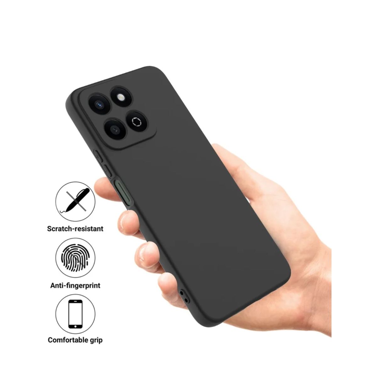 CASE - CASE SILICONA PARA HONOR X6C  - NEGRO