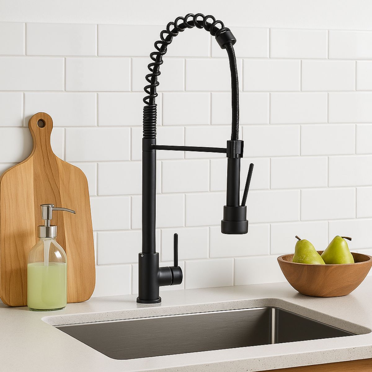 GENERICO - Mezcladora para Cocina Acero Negro Mate