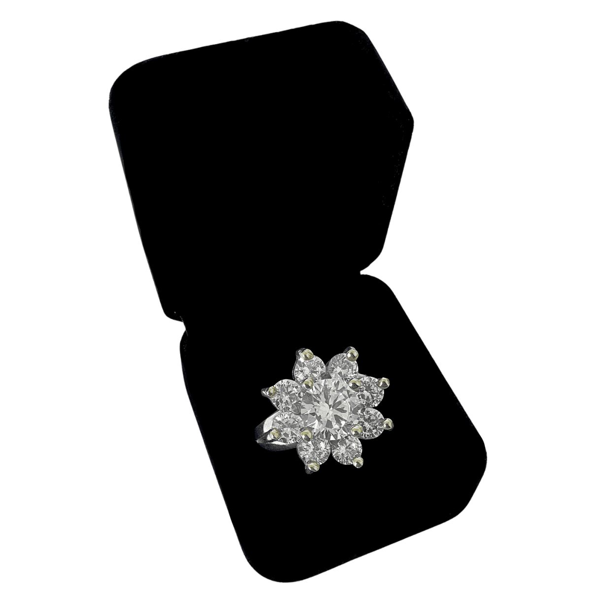 GENERICO - Anillo Flor Circonita Lámina Oro 18k Regalo Joya Plata