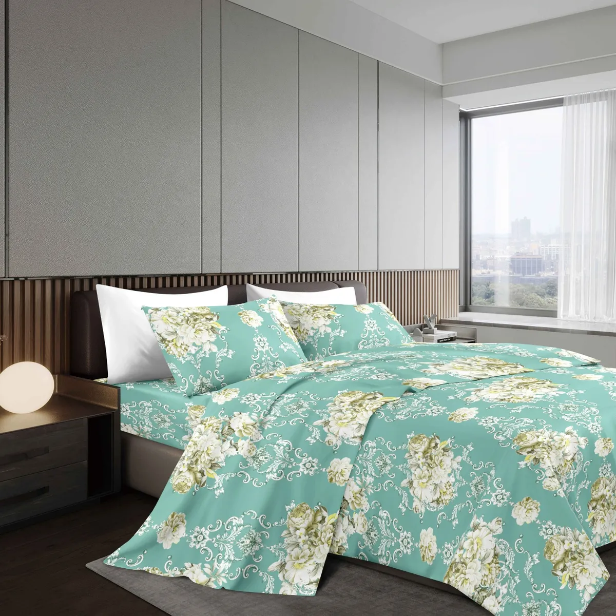 GOLDSUN - JUEGO DE SÁBANAS 4 PIEZAS 1800 HILOS 2 PLAZAS