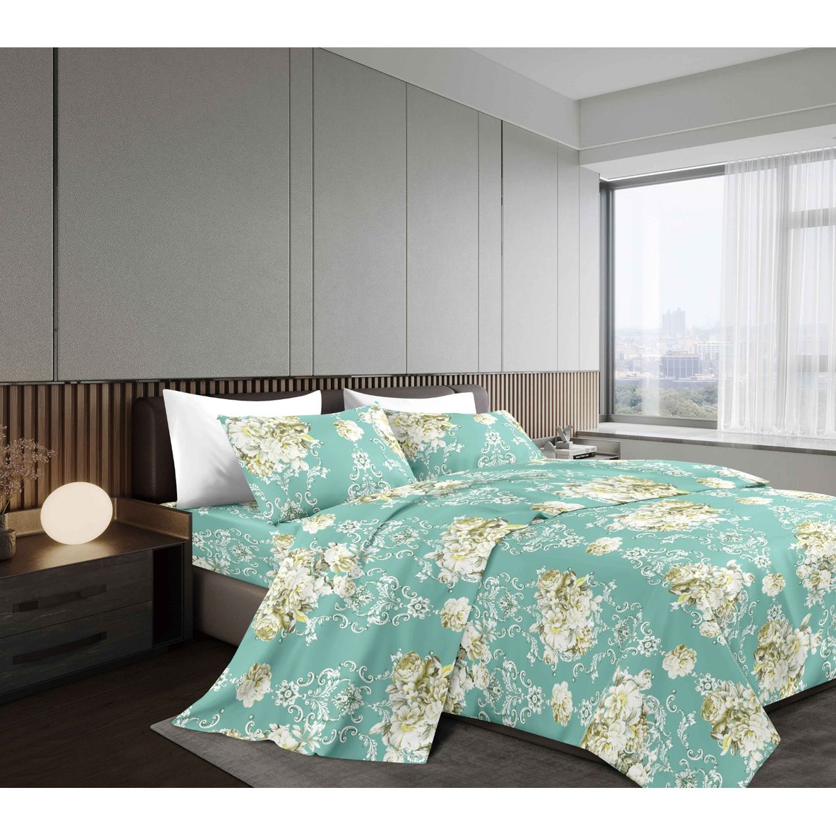 GOLDSUN - JUEGO DE SÁBANAS 4 PIEZAS 1800 HILOS 2 PLAZAS