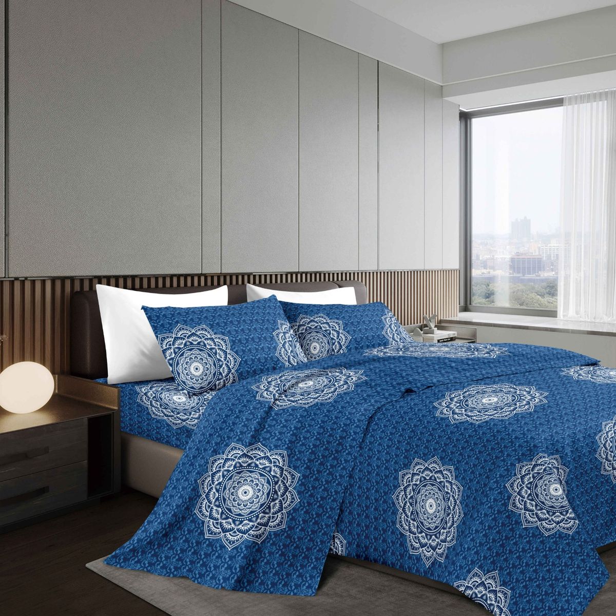 GOLDSUN - JUEGO DE SÁBANAS 4 PIEZAS 1800 HILOS 2 PLAZAS