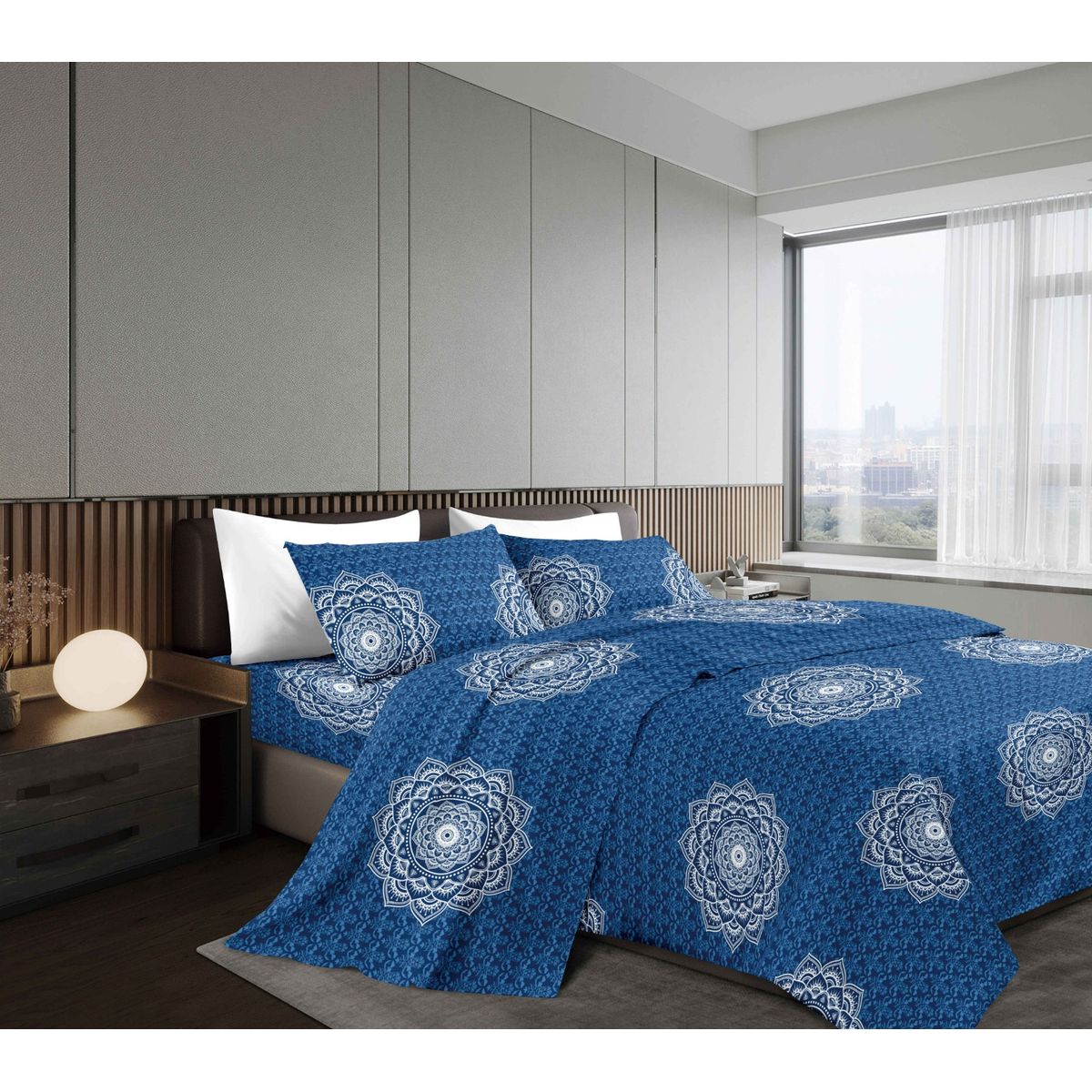 GOLDSUN - JUEGO DE SÁBANAS 4 PIEZAS 1800 HILOS 2 PLAZAS