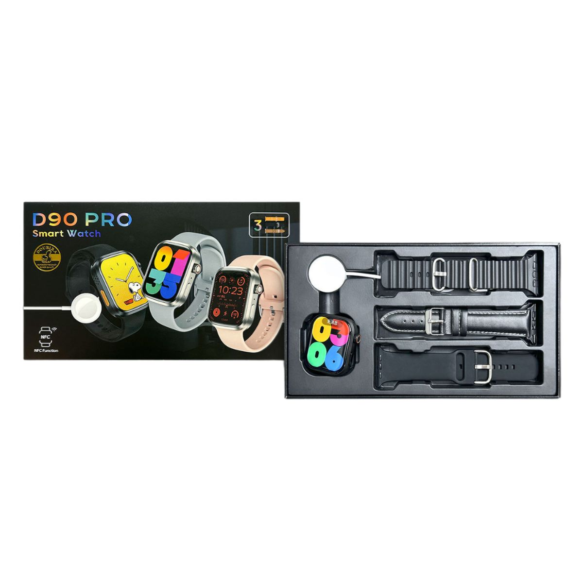 GENERICO - D90 PRO smartwatch combo - Negro