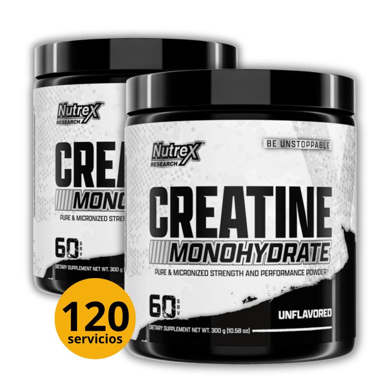 NUTREX RESEARCH - CREATINAS NUTREX DE 300gr 2und CON CUCHARA MEDIDORA - CREATINAS MONOHIDRATADA Y MICRONIZADA