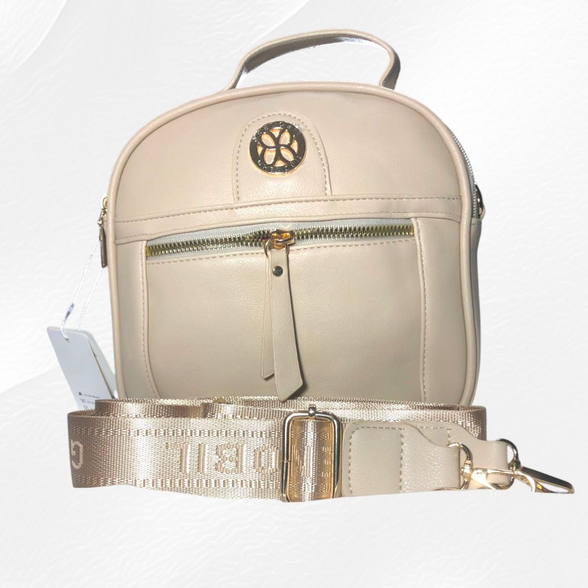 GENERICO - MOCHILA CASUAL BIOCUERO CREMA