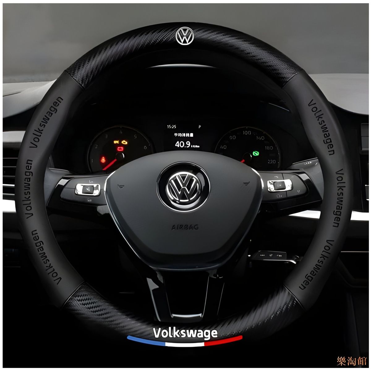 GENERICO - Funda De Volante De Fibra De Carbono Para Volkswagen