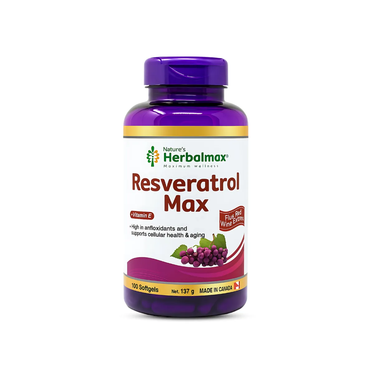 ULTIMATE NUTRITION - Resveratrol Max Herbalmax 1370 mg - 100 capsulas