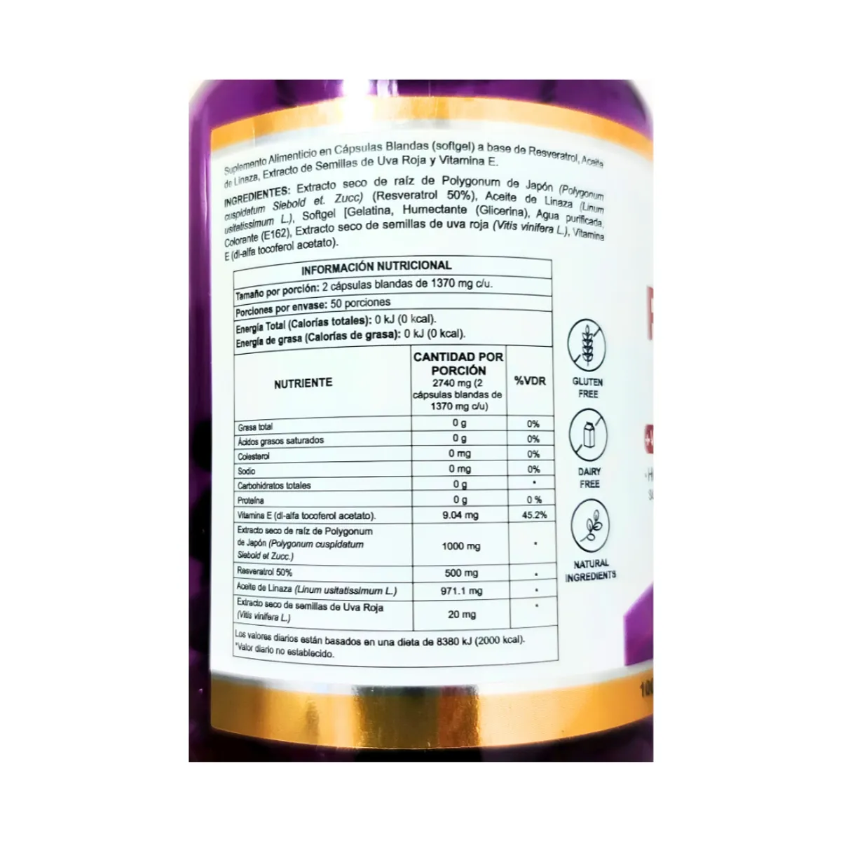 ULTIMATE NUTRITION - Resveratrol Max Herbalmax 1370 mg - 100 capsulas