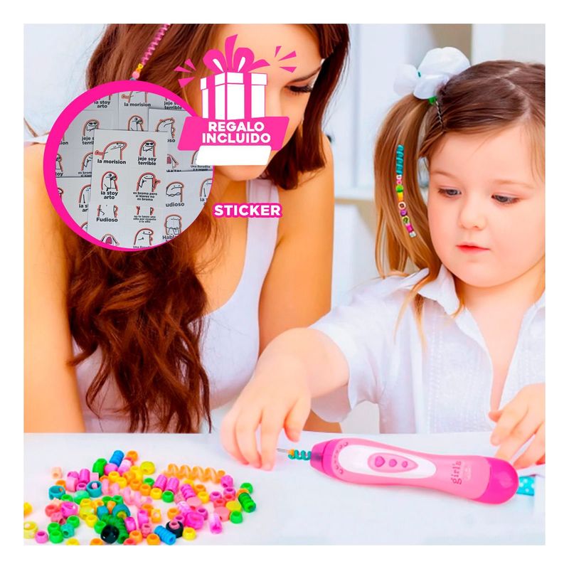 RYBIU IMPORT - Set Infantil de Cuentas para el Cabello Y+Regalo Stickers