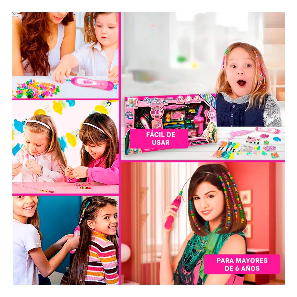 GENERICO - Pack6 Set de Accesorios de Pelo Multicolor Y+Regalo Agendita