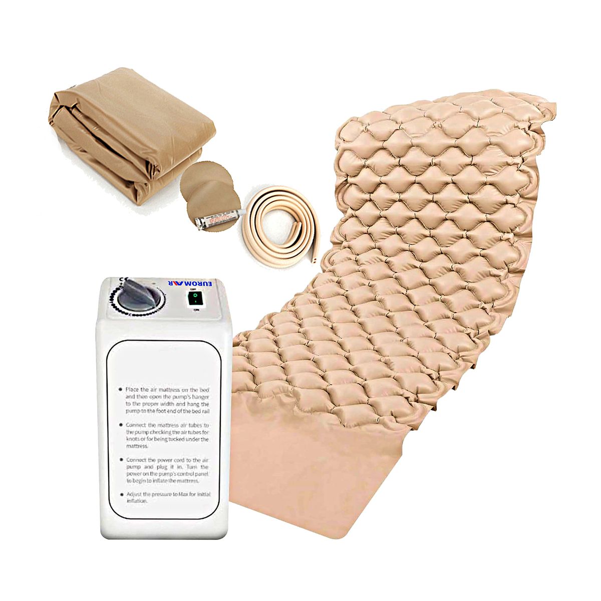 GENERICO - Colchón Antiescaras con Motor de Presión Alterna EUROMAR hasta 135 kg