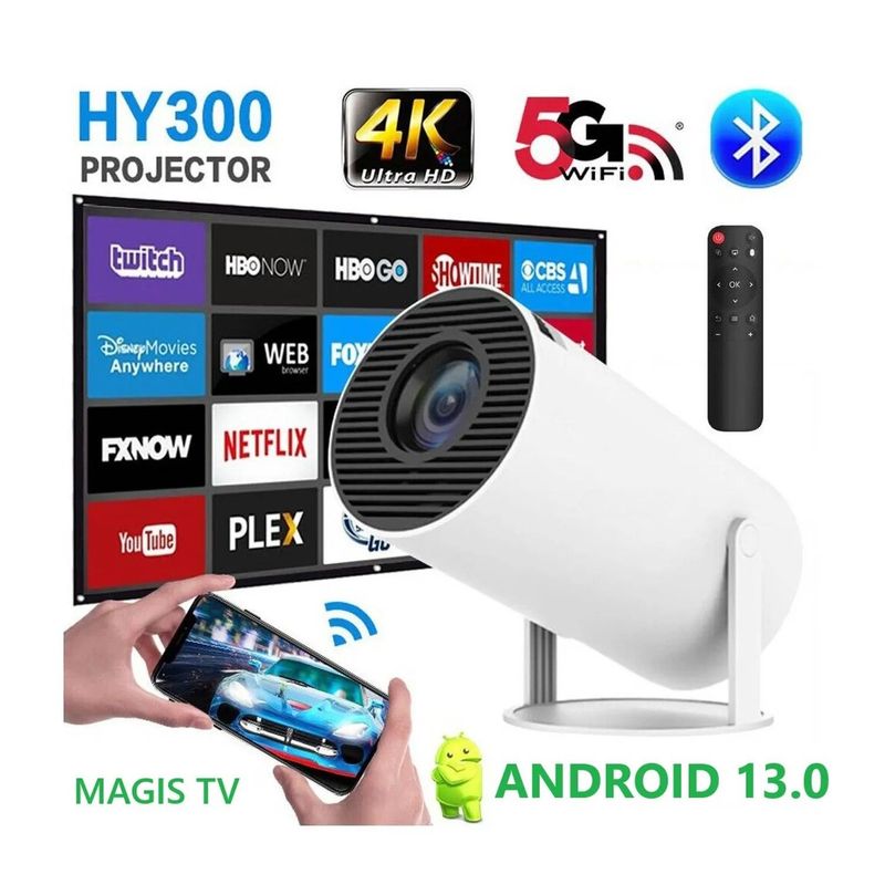 OEM - Proyector HY300 Max 4K WiFi 1080P Bluetooth Android 11