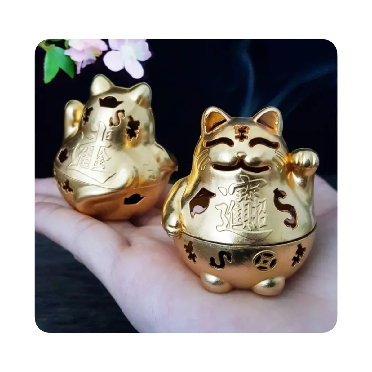 GENERICO - Quemador Incienso Estilo Gato Zen de la Fortuna - Dorado