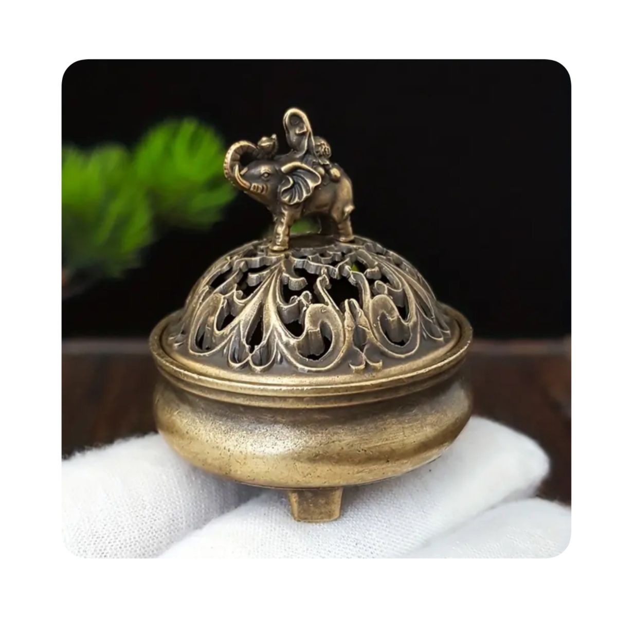 GENERICO - Quemador Incienso Estilo Elefante Mistico - Bronce