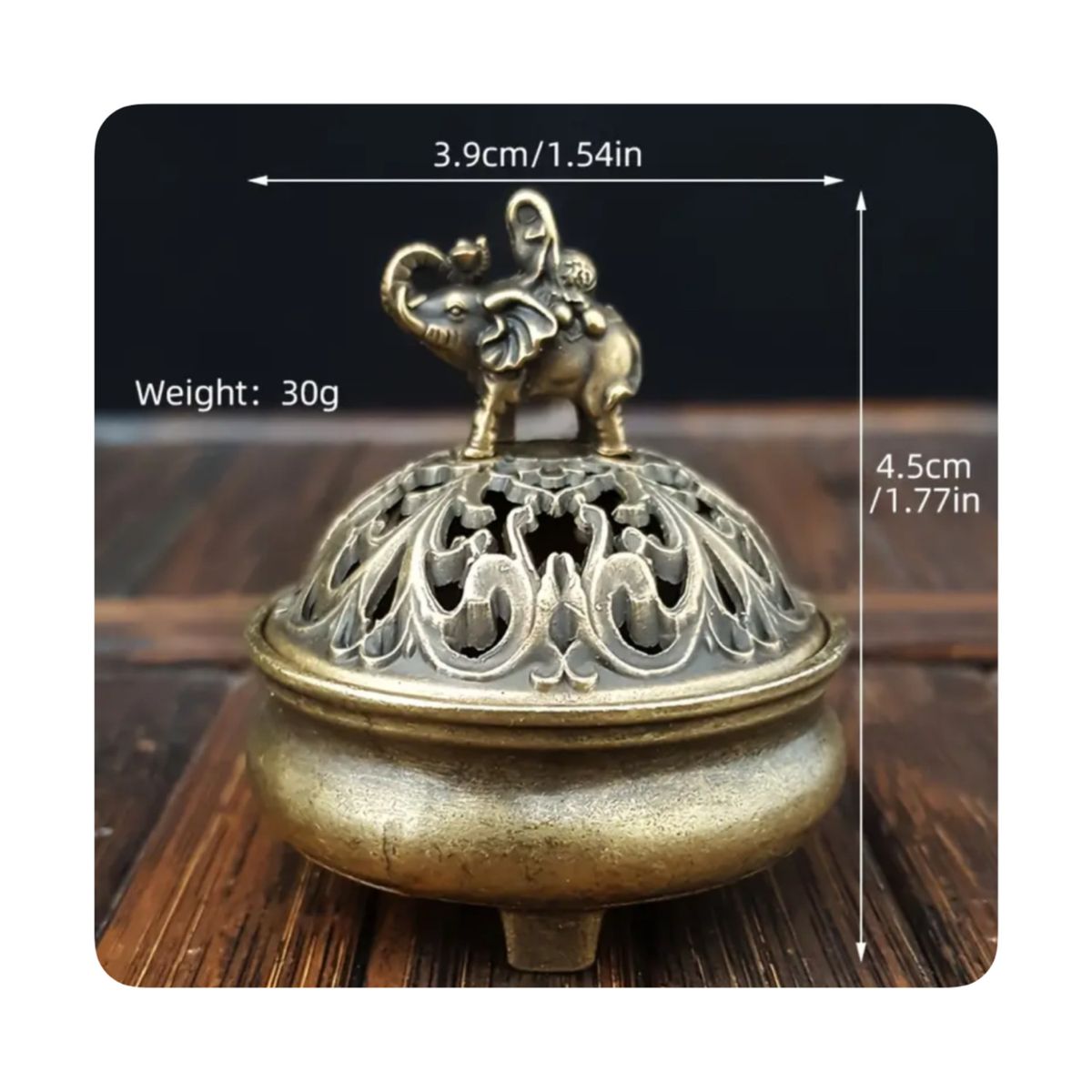 GENERICO - Quemador Incienso Estilo Elefante Mistico - Bronce