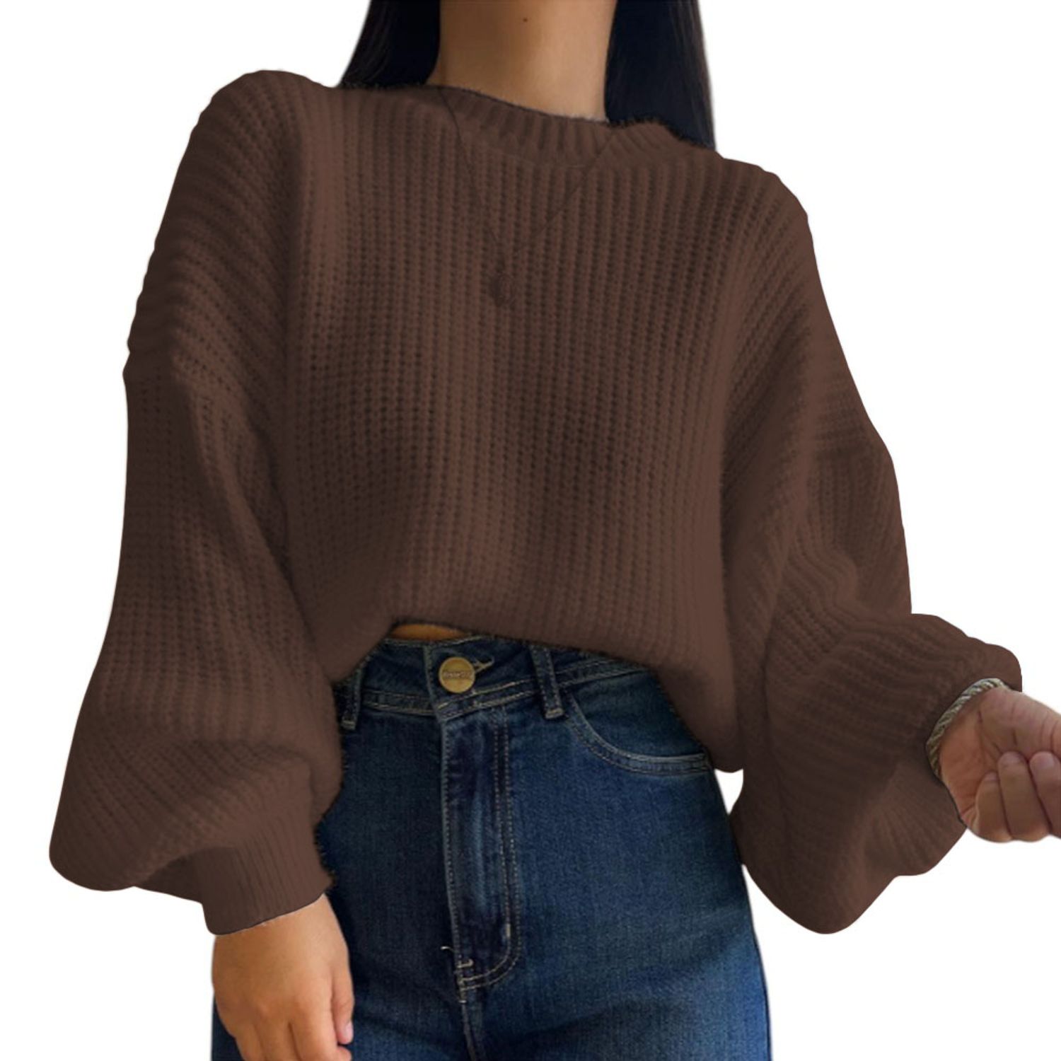 Chompa Mujer 233 Fort-25 Dralom Lana Con Peluche Color Marron