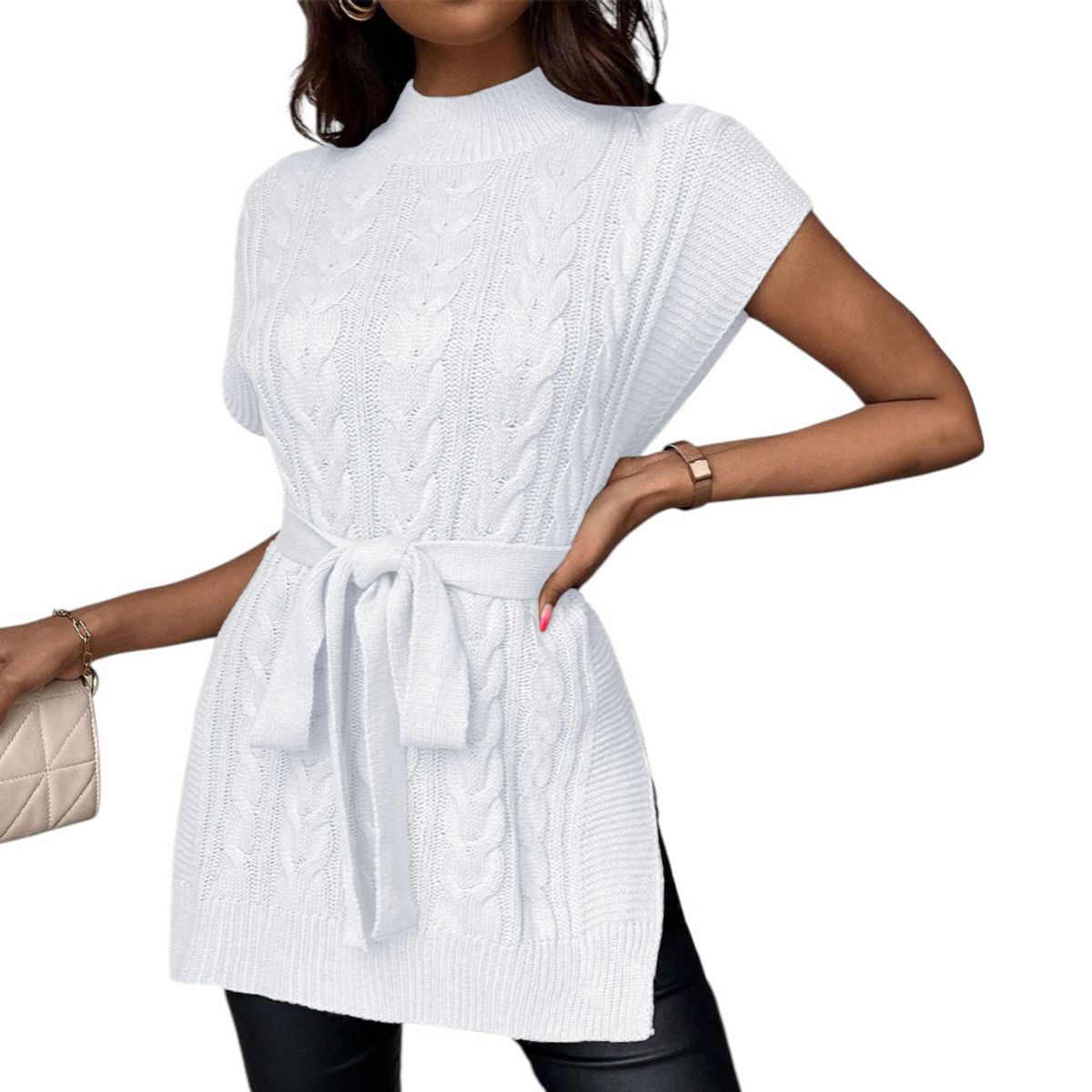 GENERICO - Chompa Mujer Dralom Lazo Incluido Doble Abertura 127G-30 Color Blanco