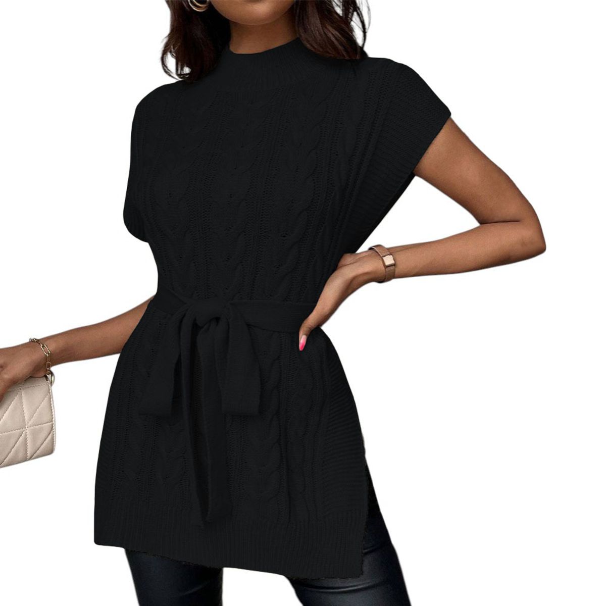 GENERICO - Chompa Mujer Dralom Lazo Incluido Doble Abertura 127G-30 Color Negro