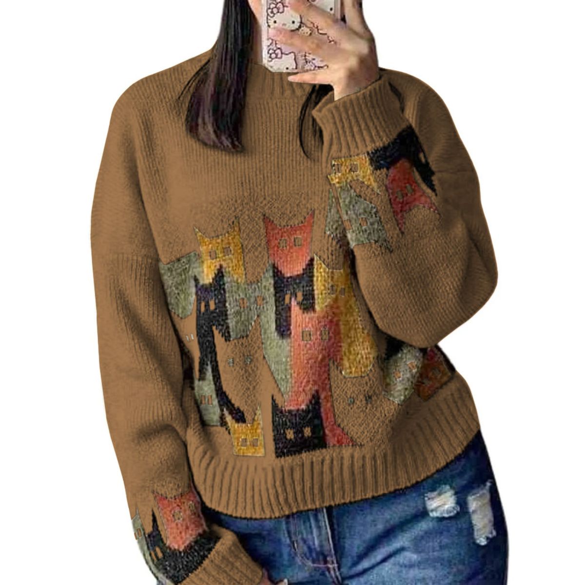 GENERICO - Chompa Unisex 463G-27 Hilo Alpino Barnizado En Los Gatos Color Mostaza