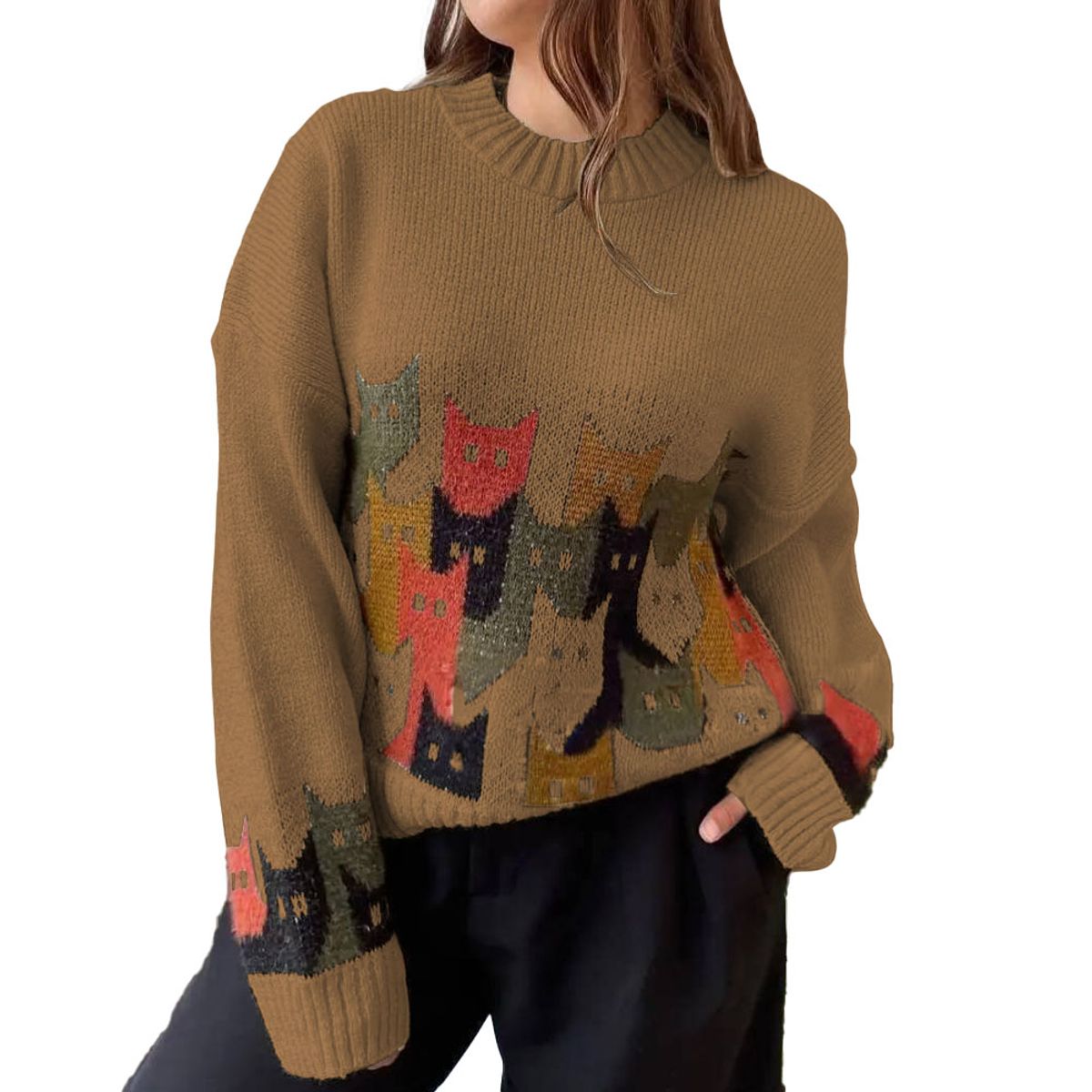 GENERICO - Chompa Unisex 463G-27 Hilo Alpino Barnizado En Los Gatos Color Mostaza