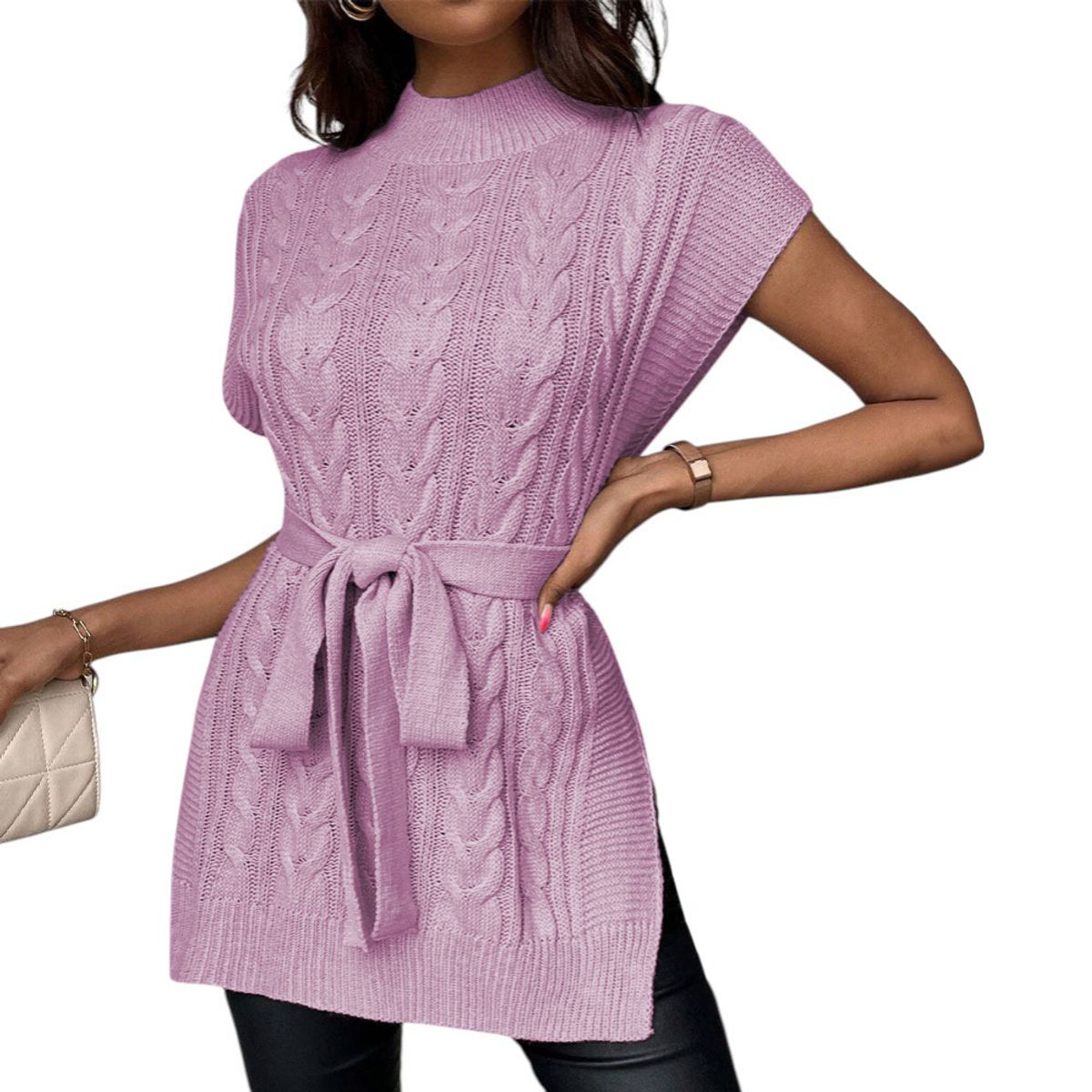 GENERICO - Chompa Mujer Dralom Lana Lazo Doble Abertura 127G-30 Color Rosa