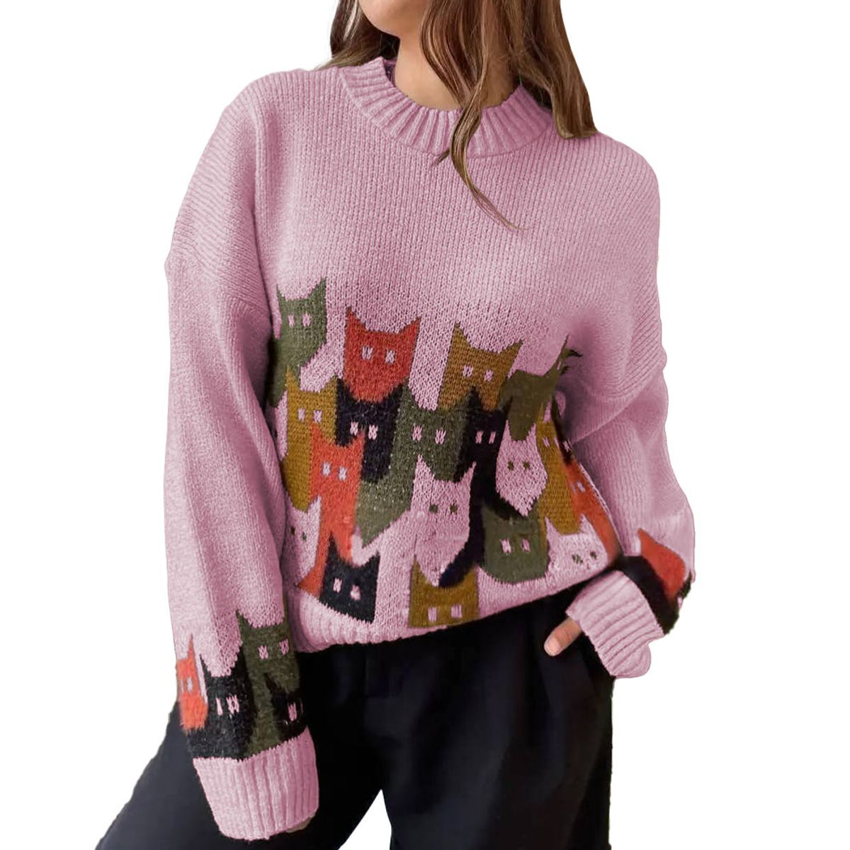 GENERICO - Chompa Unisex 463G-27 Hilo Alpino Barnizado En Los Gatos Color Rosado