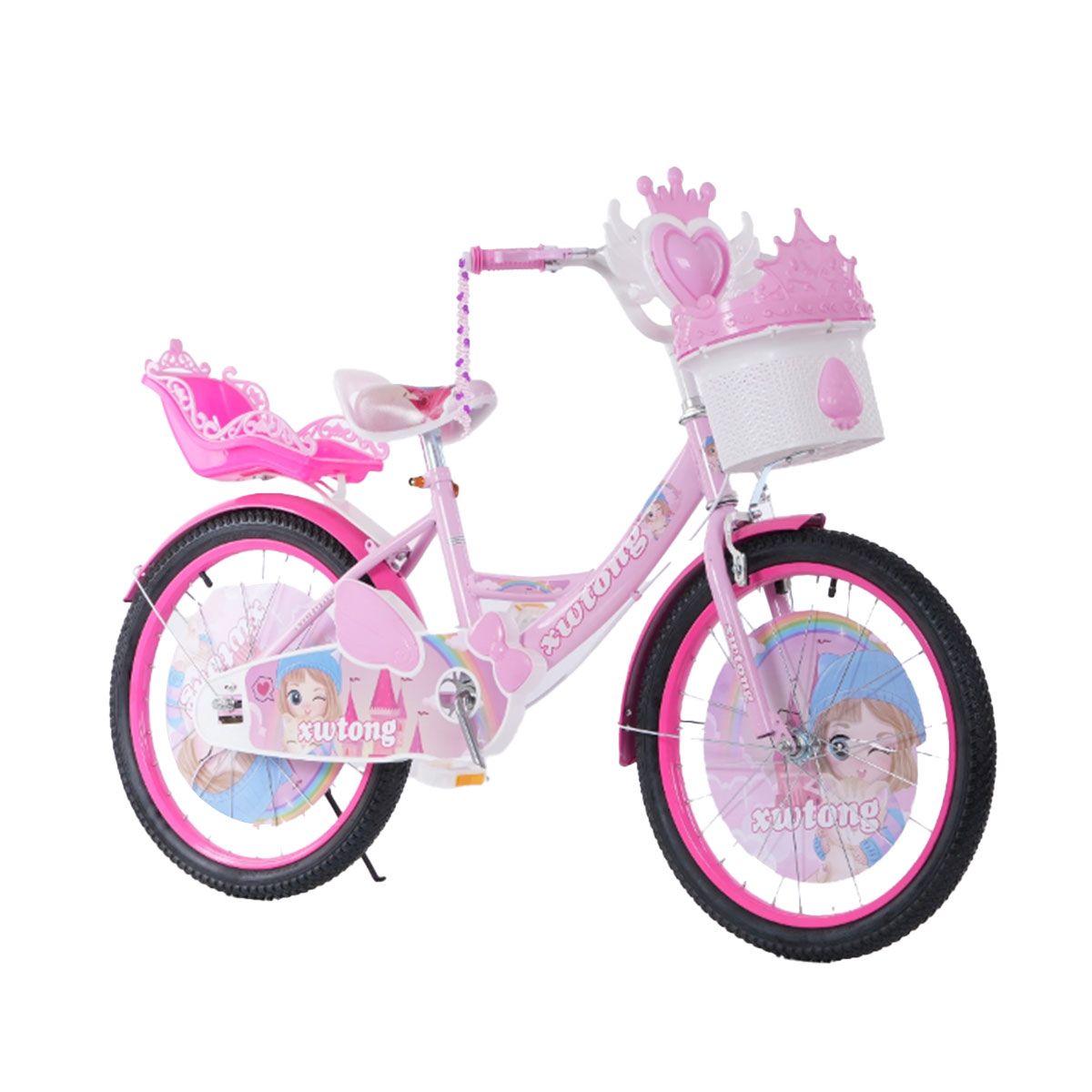 GENERICO - Bicicleta Para Niña Infantil Sonido Luz Aro 20 Rosa 7221