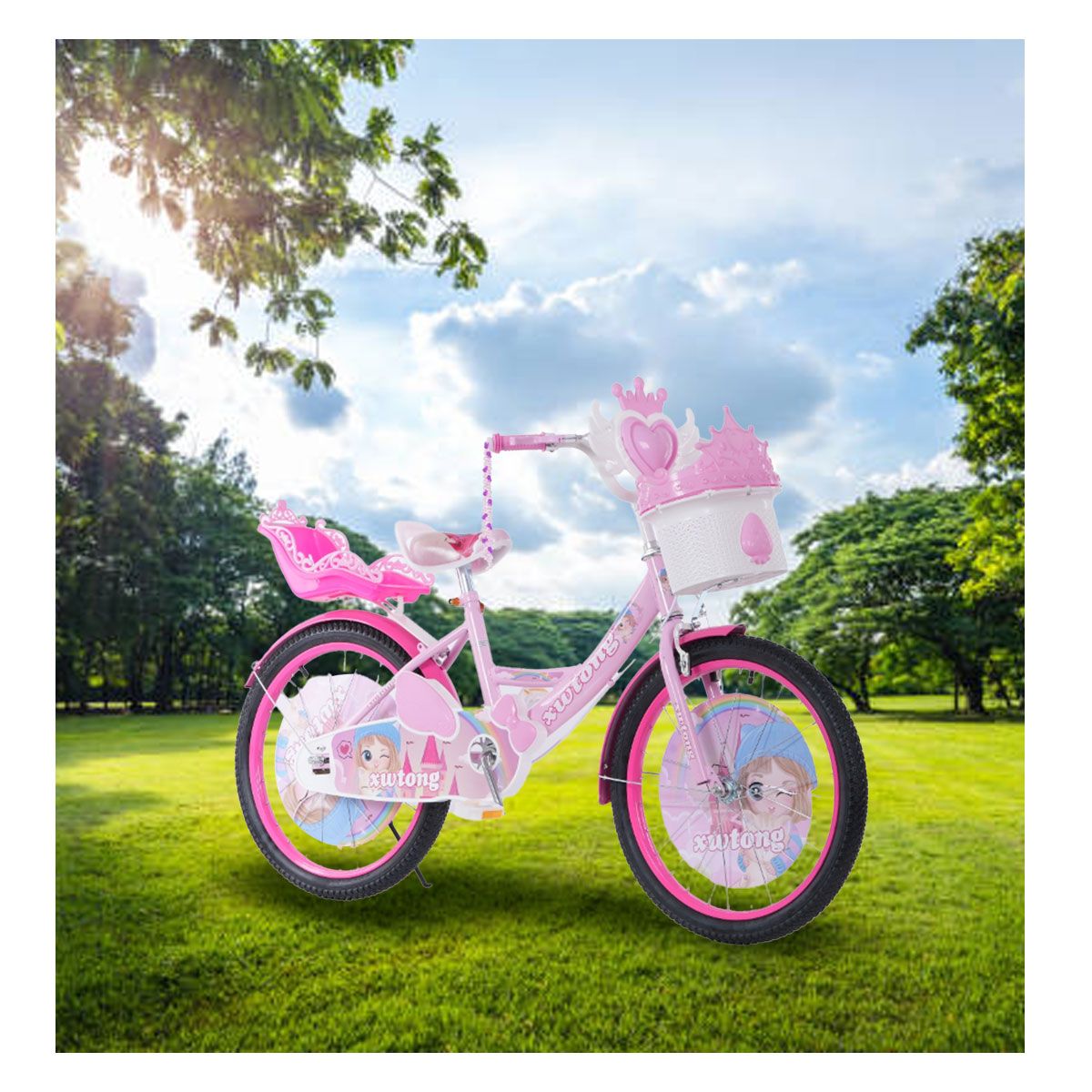 GENERICO - Bicicleta Para Niña Infantil Sonido Luz Aro 20 Rosa 7221