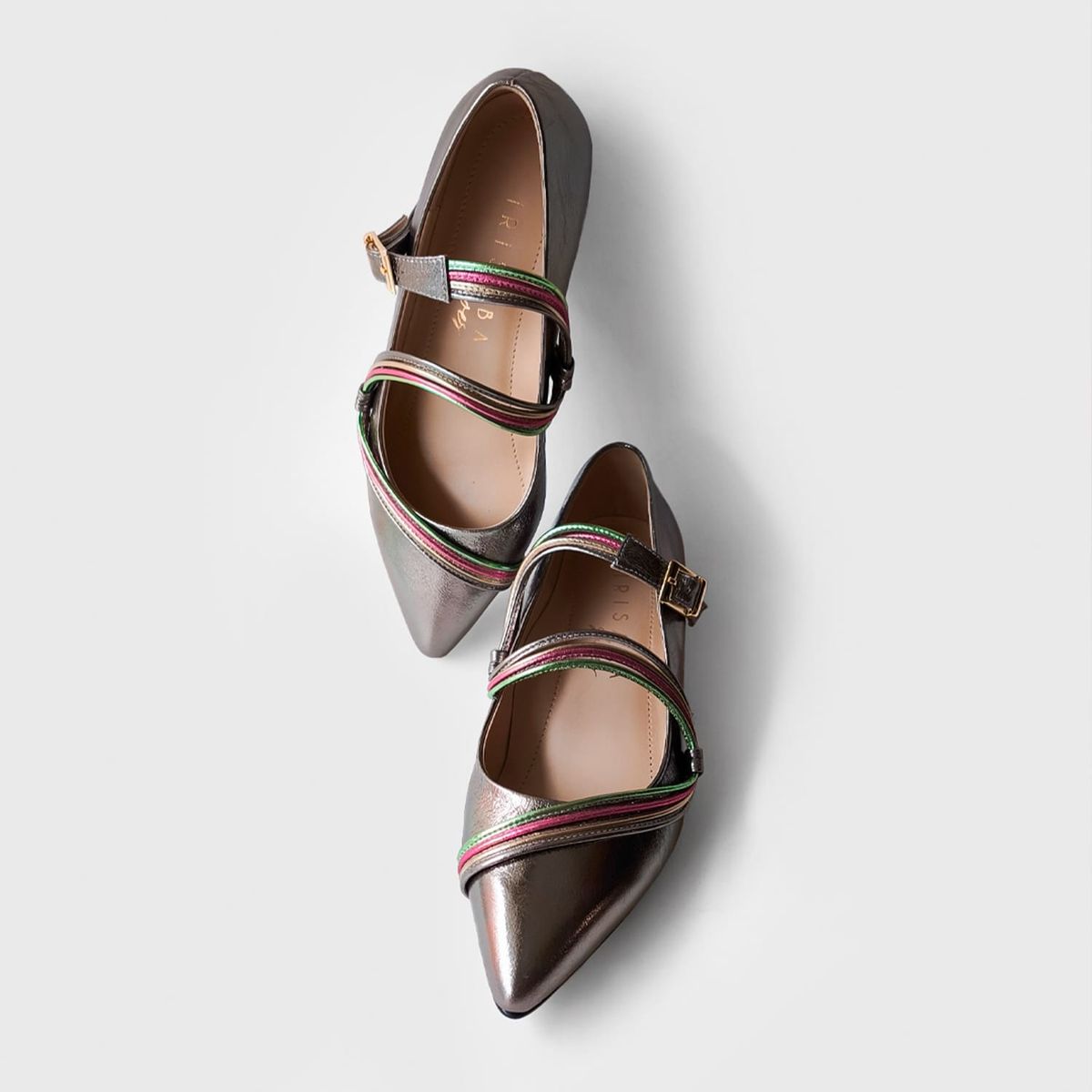 IRISABA - BALERINAS IRIS PLATEADA DE CUERO IRISABA PARA MUJER