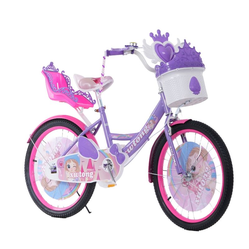 GENERICO - Bicicleta Para Niña Infantil Sonido Luz Aro 20 Lila 7221