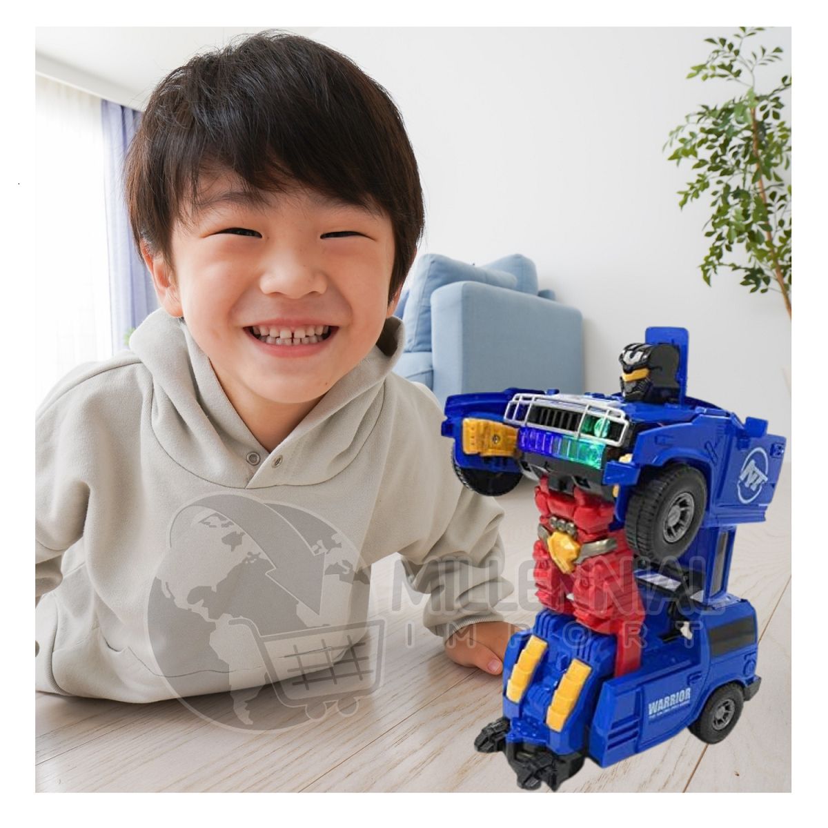 GENERICO - Carro Robot Transformable 2 en 1 Color Azul