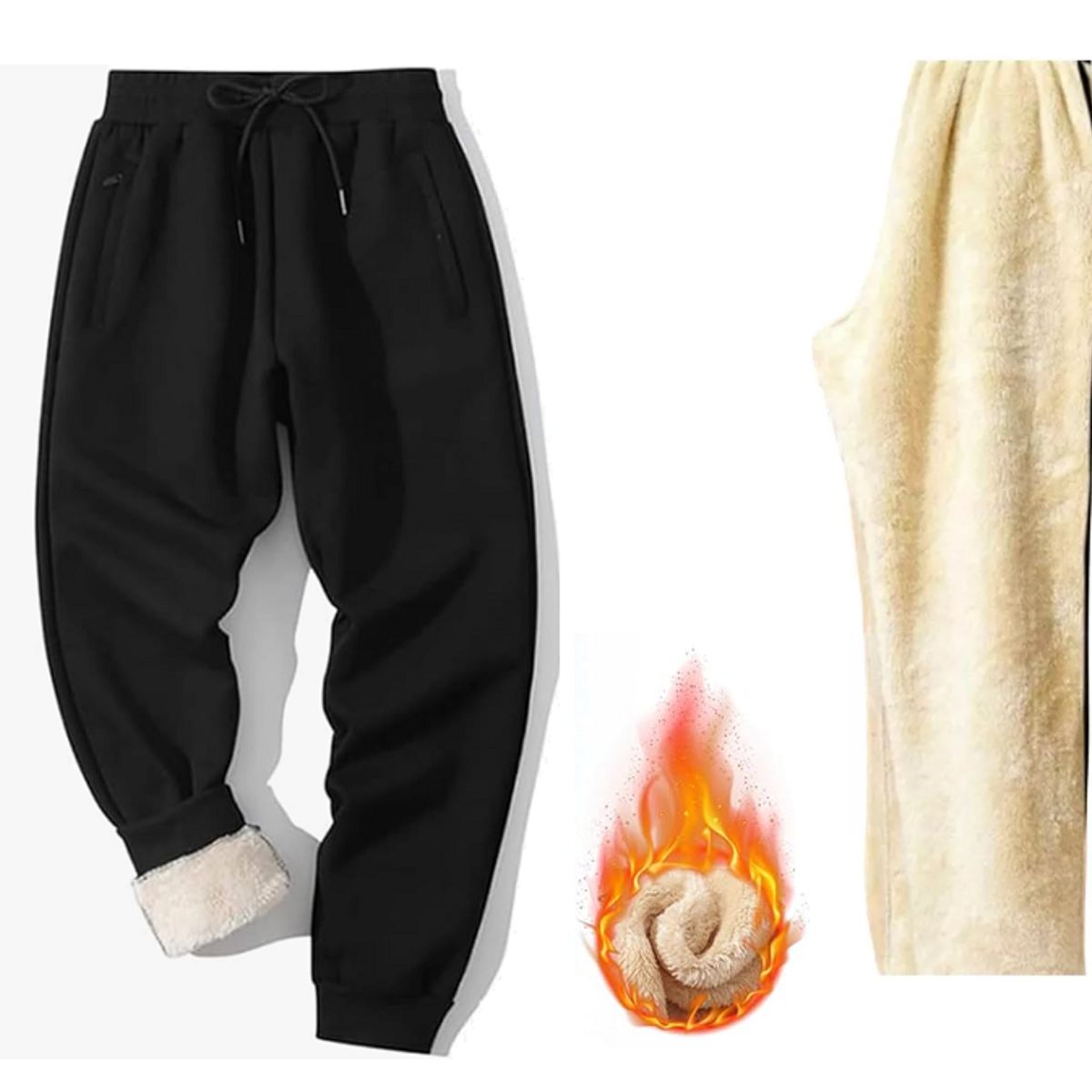 A BRAND - Pantalon Frio Carnero Polar Acolchado Invierno Buzo Calle peluche