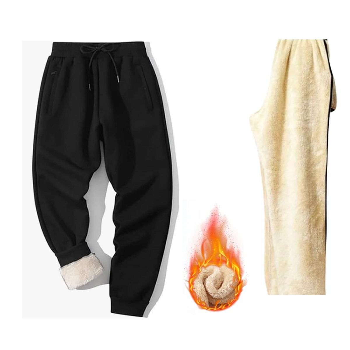 A BRAND - Pantalon Frio Carnero Polar Acolchado Invierno Buzo Calle peluche