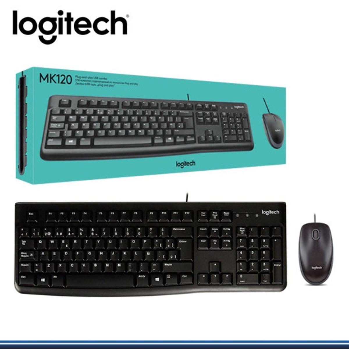LOGITECH - Kit Teclado Y Mouse Logitech MK120 Alambrico USB