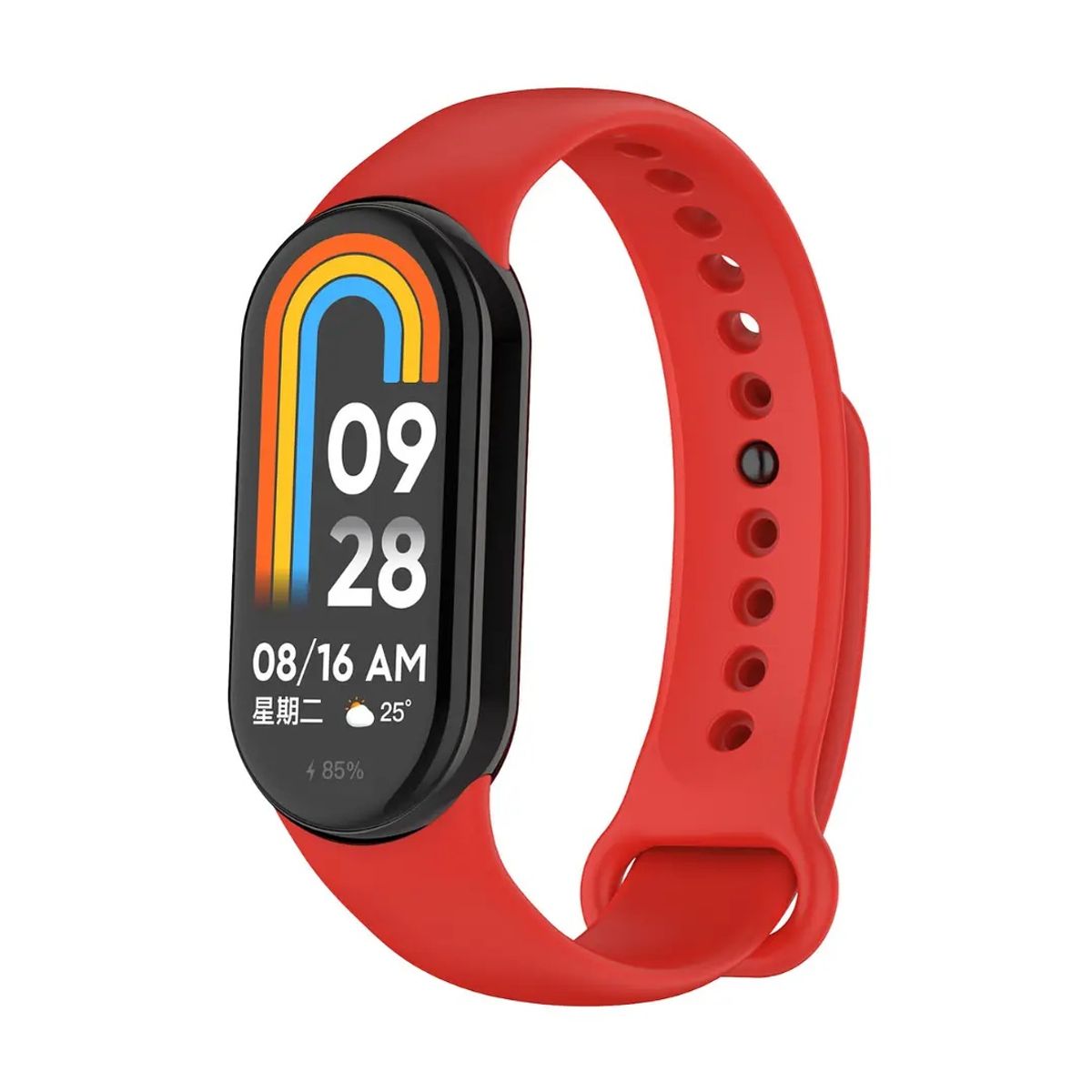 GENERICO - CORREA DE SILICON PARA XIAOMI MI BAND 10 ROJO
