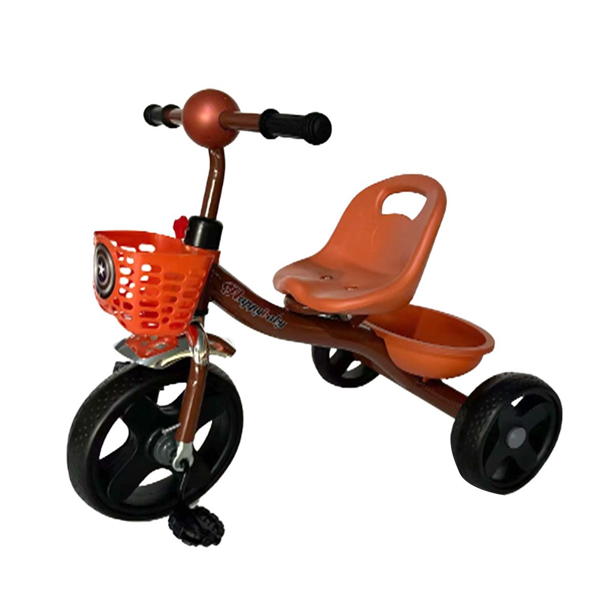 GENERICO - Triciclo Para Niños Infantil Con Doble Bandeja Marrón