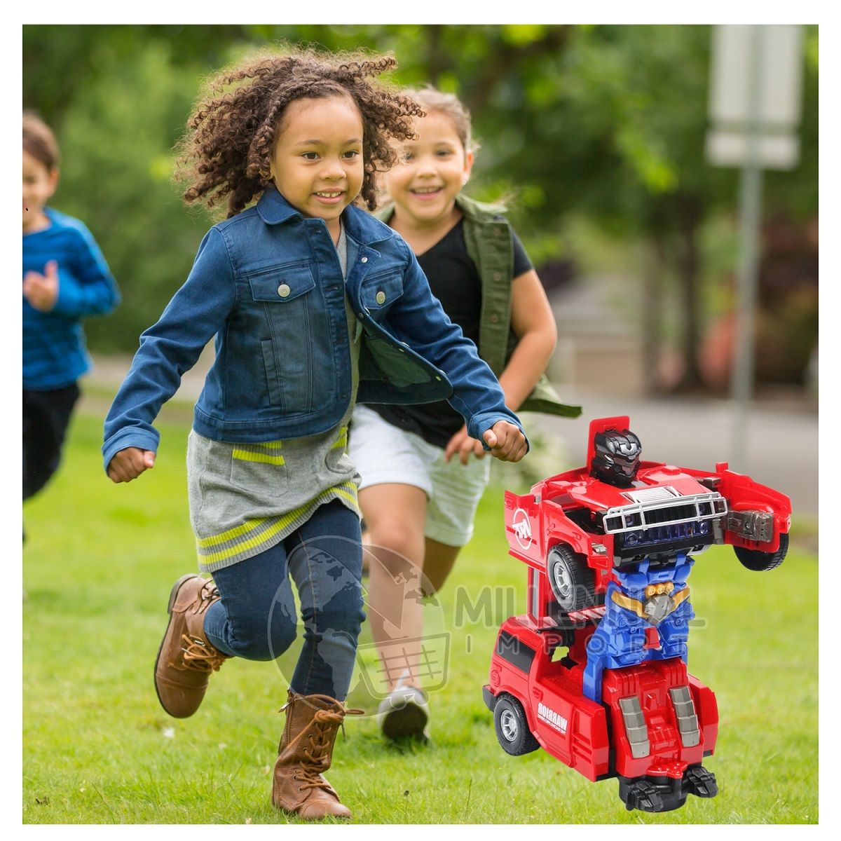 GENERICO - Camioneta Carro Robot Transformer con Luces y Sonido