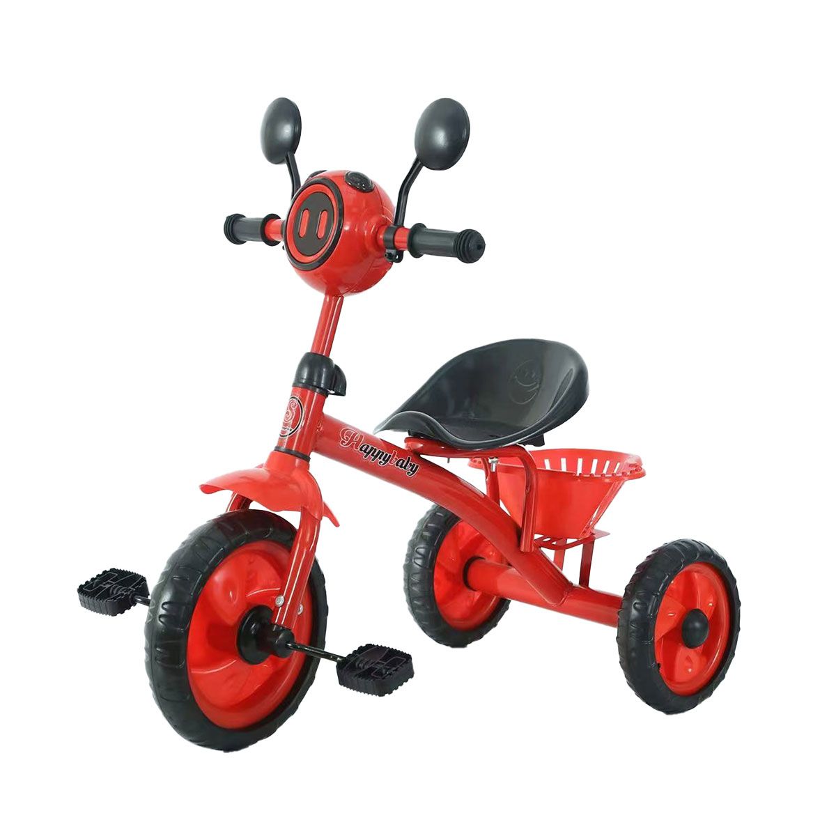 GENERICO - Triciclo Para Niños Infantil Con Doble Bandeja Luz Sonido Rojo 864