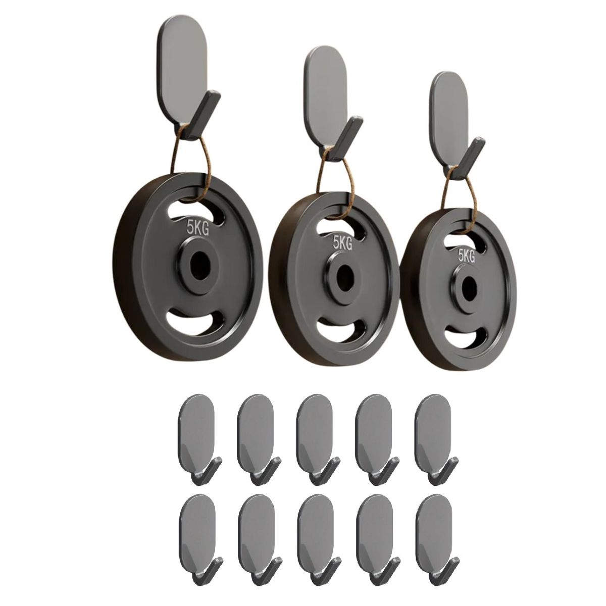 GENERICO - 10 Ganchos Adhesivos Ultra Resistentes Soporte Colgantes