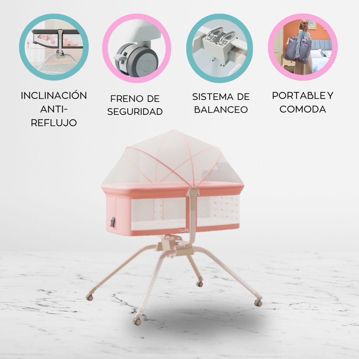 POWER KIDS - Cuna «BABYSIESTA» Pink