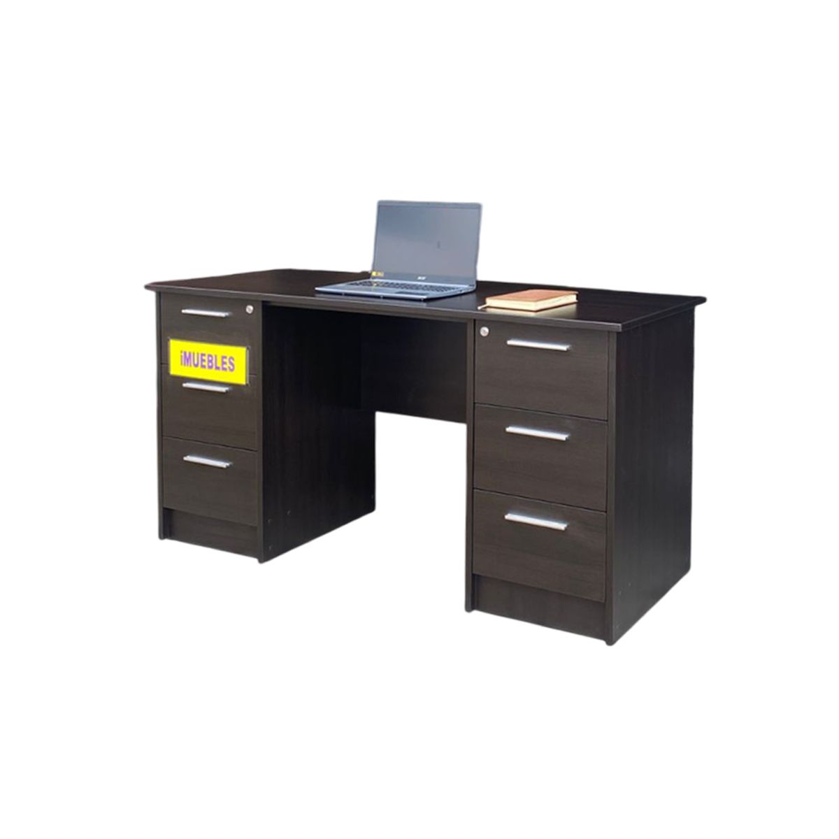 TEMEL - Escritorio Gerencial Doble Cajonera Wengue Modelo ALTI