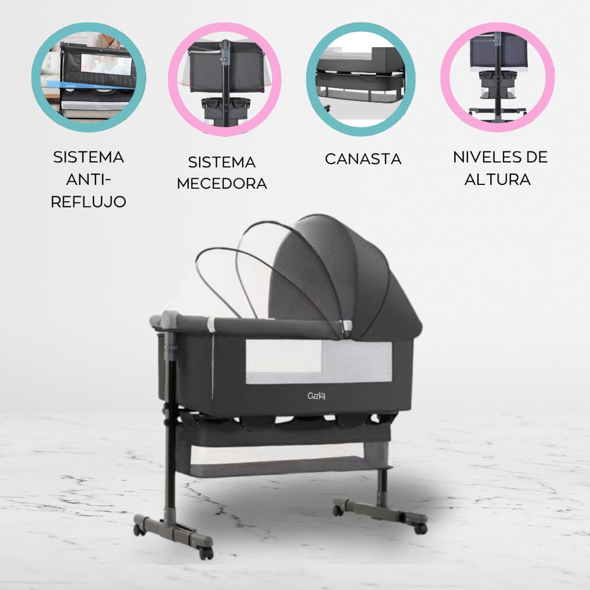 POWER KIDS - Cuna Corral Colecho «DULCESUEÑO» Black